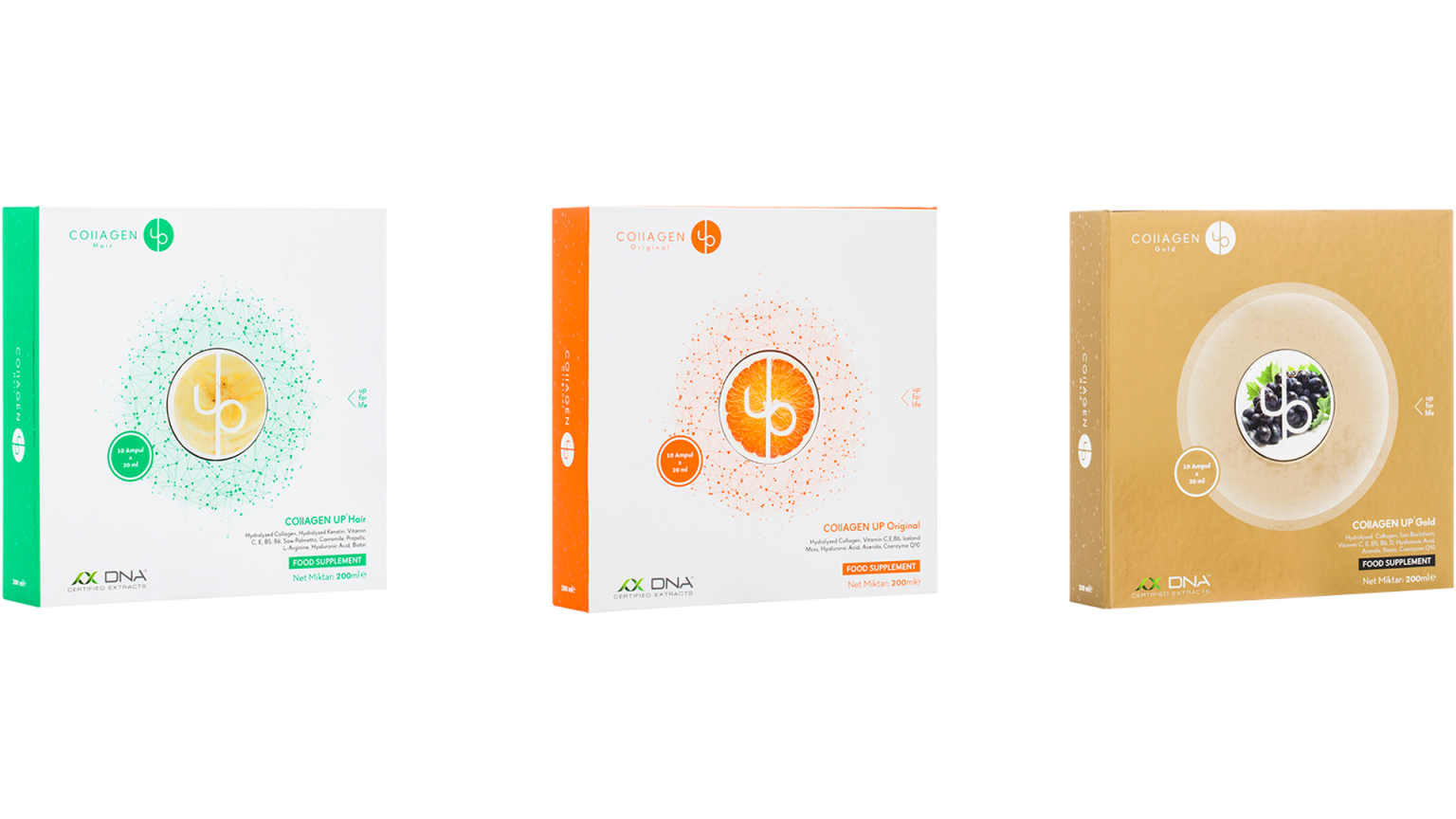 Collagen Up ürün kutuları